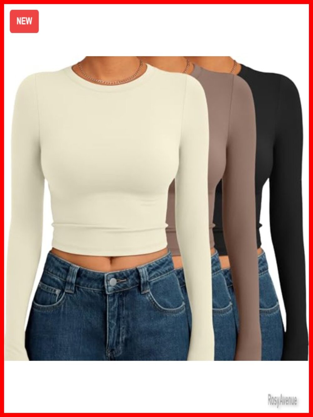 Women's 3 Pack Long Sleeve Crop Tops Slim Fit Gym Yoga Workout Shirts